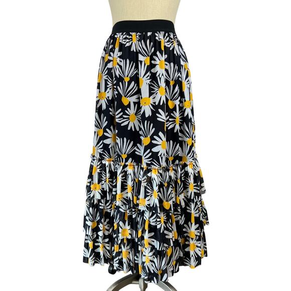 NWT Anthropologie Eva Franco Daisy Floral Tiered Midi Skirt (Sz XS) - Picture 1 of 13